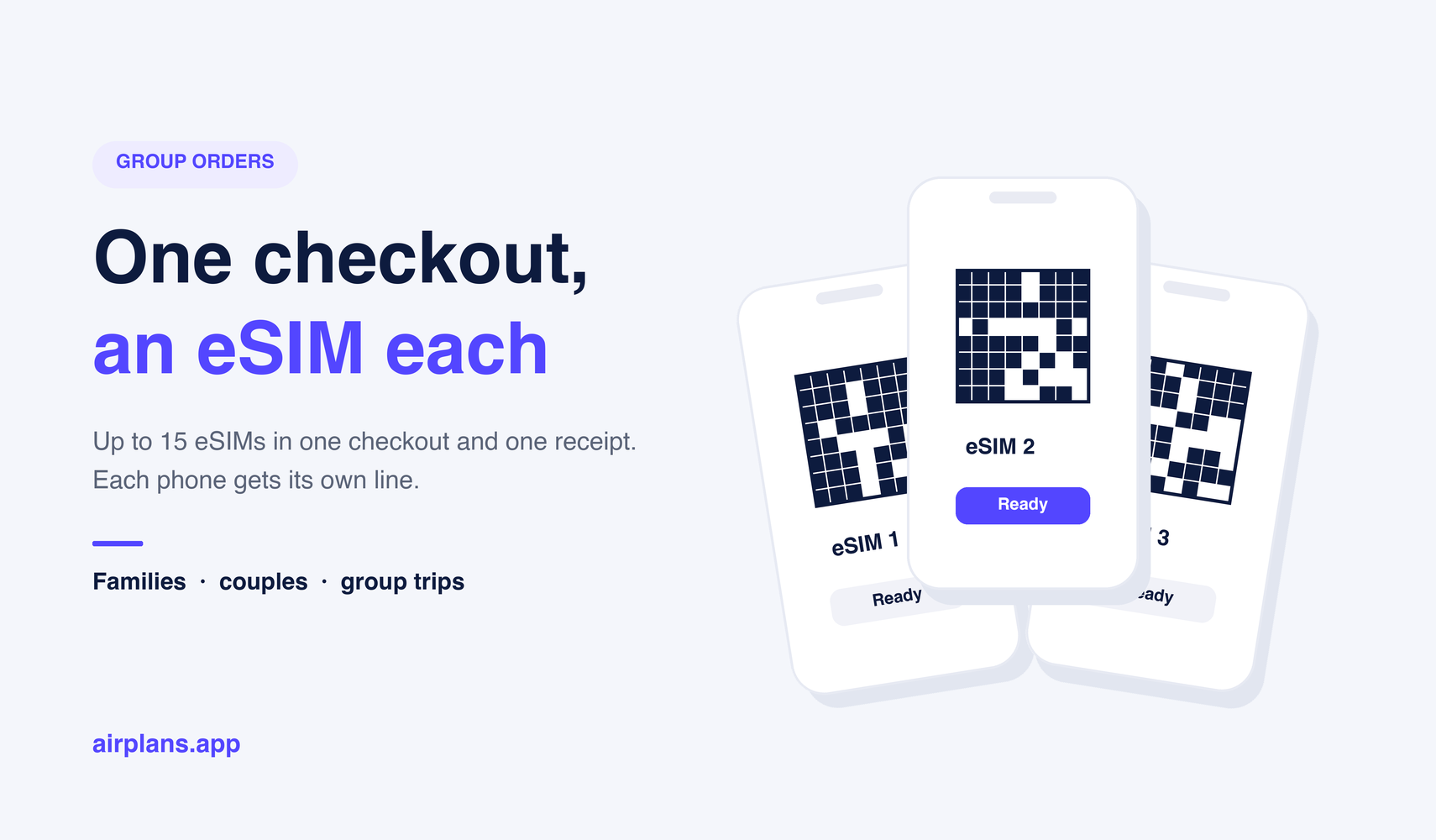 An eSIM for everyone travelling with you